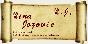Mina Jozović vizit kartica